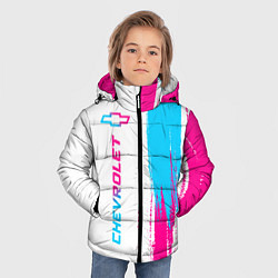Куртка зимняя для мальчика Chevrolet neon gradient style: по-вертикали, цвет: 3D-черный — фото 2