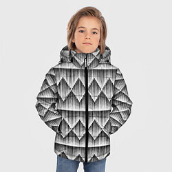 Куртка зимняя для мальчика Паттерн из объемных ромбов, цвет: 3D-красный — фото 2