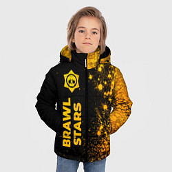Куртка зимняя для мальчика Brawl Stars - gold gradient: по-вертикали, цвет: 3D-черный — фото 2