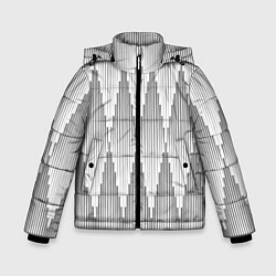 Куртка зимняя для мальчика Серые длинные ромбы, цвет: 3D-светло-серый