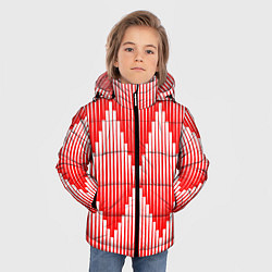 Куртка зимняя для мальчика Красные белые большие ромбы, цвет: 3D-светло-серый — фото 2