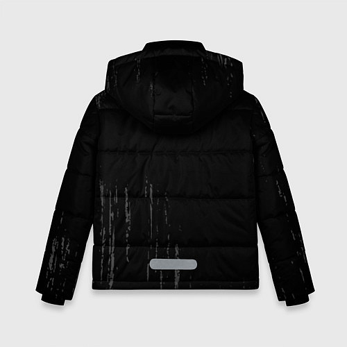 Зимняя куртка для мальчика Gears of War glitch на темном фоне: надпись, симво / 3D-Черный – фото 2