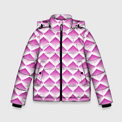 Куртка зимняя для мальчика Розовые вдавленные ромбы, цвет: 3D-красный