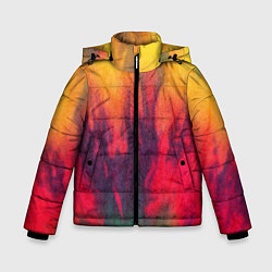 Куртка зимняя для мальчика Огненный тай дай, цвет: 3D-светло-серый