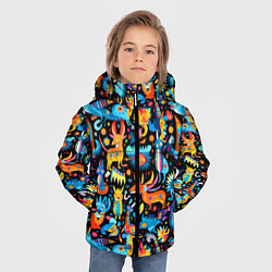 Куртка зимняя для мальчика Космические чудики, цвет: 3D-светло-серый — фото 2