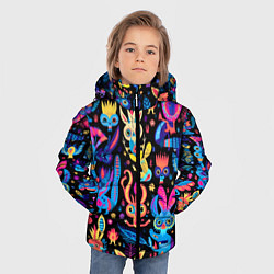 Куртка зимняя для мальчика Космические монстрики, цвет: 3D-красный — фото 2