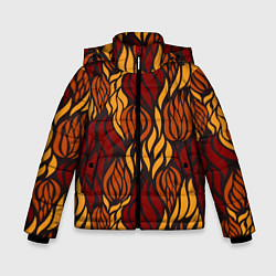 Куртка зимняя для мальчика Hot Flames - паттерн, цвет: 3D-черный