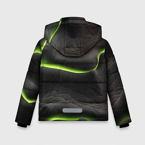 Зимняя куртка для мальчика Green black texture / 3D-Светло-серый – фото 2