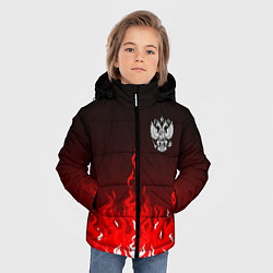 Куртка зимняя для мальчика Герб РФ - красное пламя, цвет: 3D-черный — фото 2