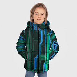 Куртка зимняя для мальчика Кибер схемы синие, цвет: 3D-светло-серый — фото 2