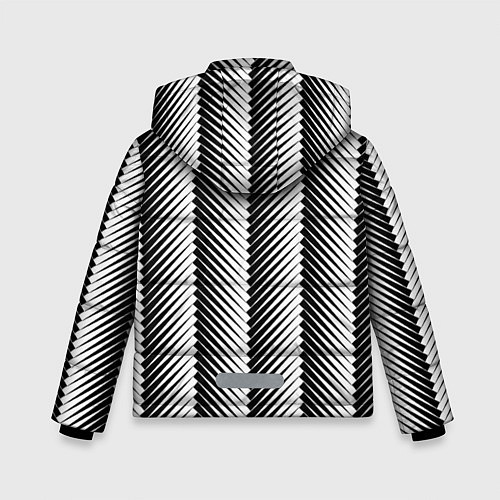 Зимняя куртка для мальчика Геометрический узор в елочку / 3D-Черный – фото 2
