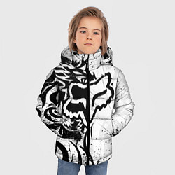 Куртка зимняя для мальчика Fox motocross - белый дракон, цвет: 3D-светло-серый — фото 2