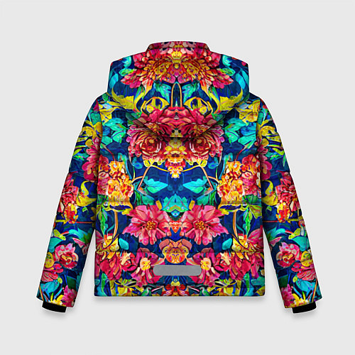 Зимняя куртка для мальчика Зеркальный цветочный паттерн - мода / 3D-Черный – фото 2