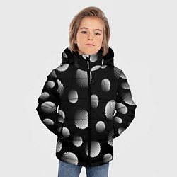 Куртка зимняя для мальчика Шары в полоску на черном фоне, цвет: 3D-черный — фото 2