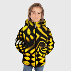 Куртка зимняя для мальчика Желтая футболка с воронкой, цвет: 3D-черный — фото 2