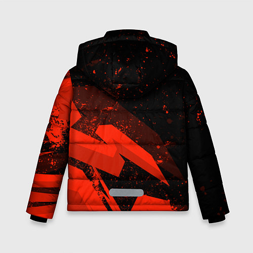 Зимняя куртка для мальчика Кавасаки - красные брызги / 3D-Черный – фото 2