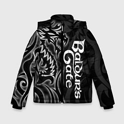 Куртка зимняя для мальчика Балдурс гейт 3 - черный дракон, цвет: 3D-светло-серый