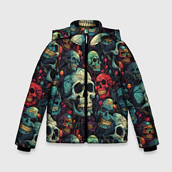 Куртка зимняя для мальчика Милый skull, цвет: 3D-красный