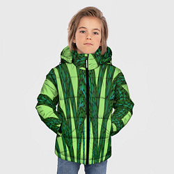 Куртка зимняя для мальчика Зеленый растительный мотив, цвет: 3D-красный — фото 2