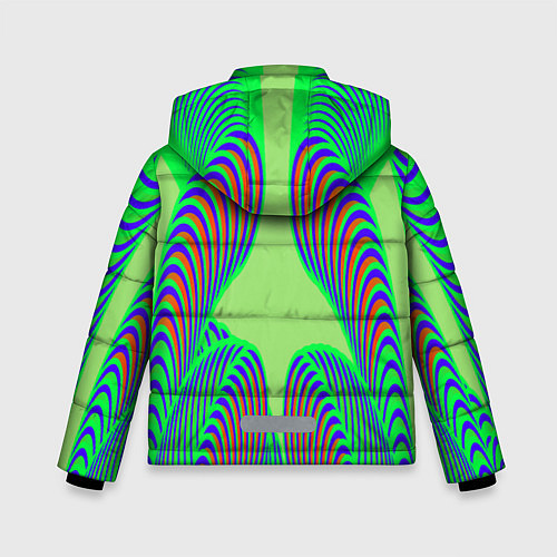 Зимняя куртка для мальчика Сине-зеленые изгибы / 3D-Черный – фото 2