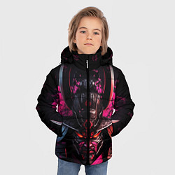Куртка зимняя для мальчика Японский самурай в сакуре, цвет: 3D-черный — фото 2