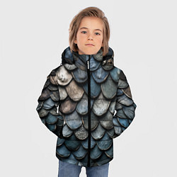 Куртка зимняя для мальчика Чешуя тёмного дракона, цвет: 3D-черный — фото 2
