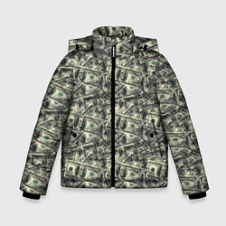 Куртка зимняя для мальчика Американские доллары, цвет: 3D-черный
