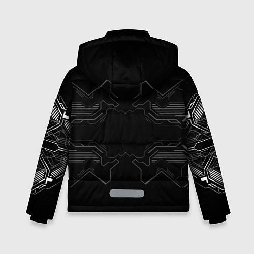 Зимняя куртка для мальчика Кибер арт в Японском стиле / 3D-Черный – фото 2