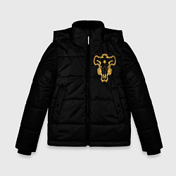 Куртка зимняя для мальчика Чёрный клевер - форма быка, цвет: 3D-светло-серый