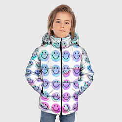 Куртка зимняя для мальчика Smiley holographic, цвет: 3D-светло-серый — фото 2