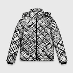 Куртка зимняя для мальчика Чёрно-белая сеть, цвет: 3D-черный