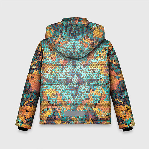Зимняя куртка для мальчика Яркий мозаичный узор / 3D-Красный – фото 2