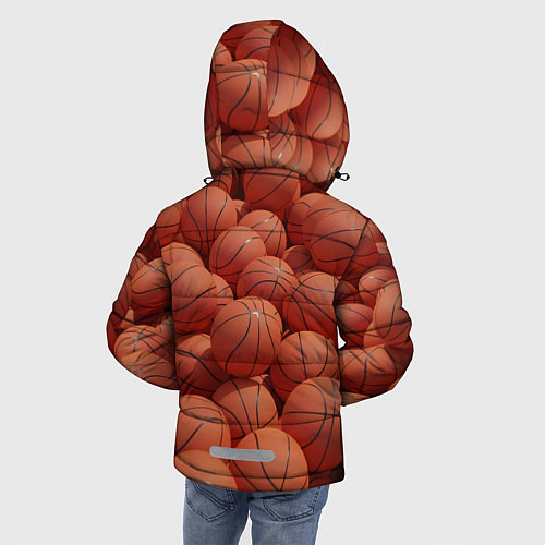 Зимняя куртка для мальчика Узор с баскетбольными мячами / 3D-Красный – фото 4