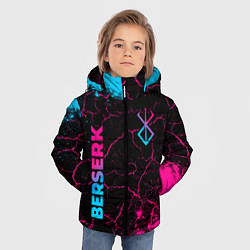 Куртка зимняя для мальчика Berserk - neon gradient: надпись, символ, цвет: 3D-черный — фото 2