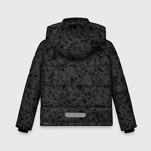 Зимняя куртка для мальчика Тёмно-серый паттерн пятнистый / 3D-Черный – фото 2