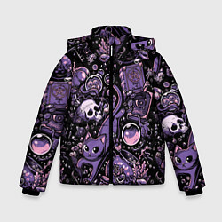 Куртка зимняя для мальчика Ведьминский паттерн, цвет: 3D-светло-серый