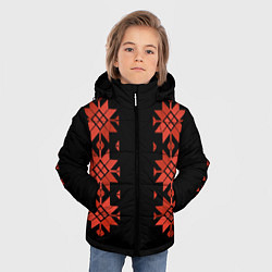 Куртка зимняя для мальчика Удмуртский - вертикаль black 2, цвет: 3D-красный — фото 2