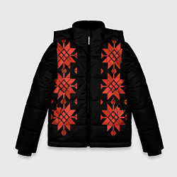 Куртка зимняя для мальчика Удмуртский - вертикаль black 2, цвет: 3D-черный