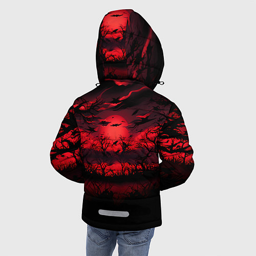 Зимняя куртка для мальчика Стая ворон / 3D-Красный – фото 4