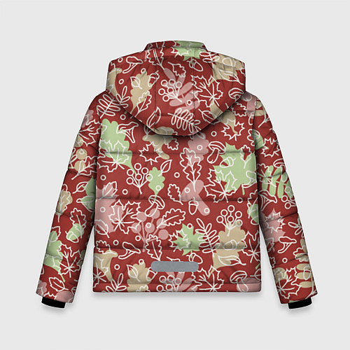 Зимняя куртка для мальчика Осень - бордовый / 3D-Черный – фото 2