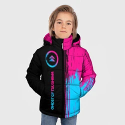 Куртка зимняя для мальчика Ghost of Tsushima - neon gradient: по-вертикали, цвет: 3D-черный — фото 2