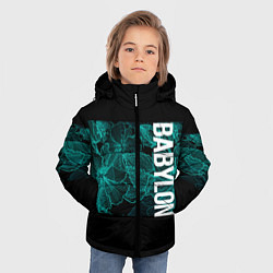 Куртка зимняя для мальчика Вавилон на фоне цветочных узоров, цвет: 3D-черный — фото 2