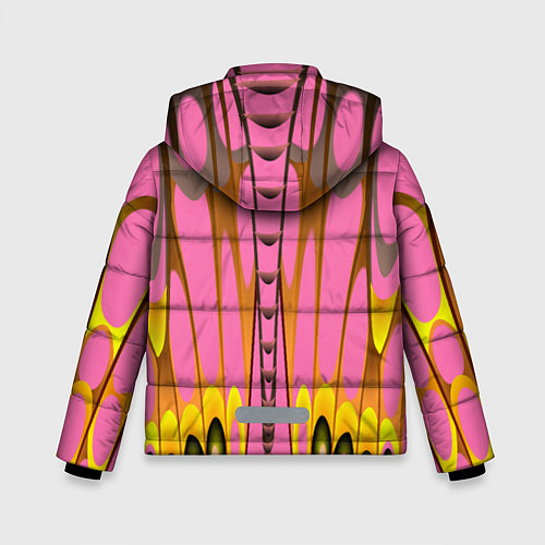 Зимняя куртка для мальчика Розовый бабочкин мотив / 3D-Черный – фото 2