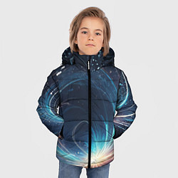 Куртка зимняя для мальчика Космический абстрактный узор - нейросеть, цвет: 3D-светло-серый — фото 2
