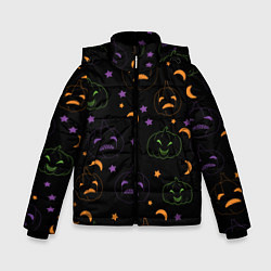 Куртка зимняя для мальчика Тыквы яркие, цвет: 3D-черный