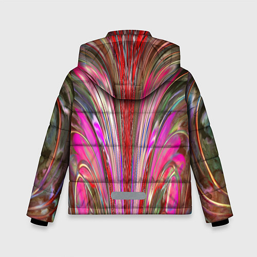 Зимняя куртка для мальчика Размытый узор с розовыми и серыми тонами / 3D-Светло-серый – фото 2