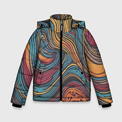 Куртка зимняя для мальчика Осенний узор, цвет: 3D-черный