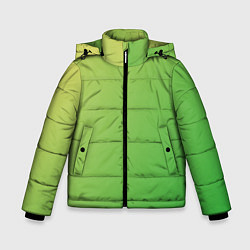 Куртка зимняя для мальчика Градиент - зеленый лайм, цвет: 3D-черный