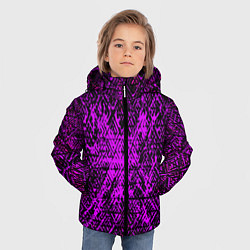 Куртка зимняя для мальчика Фиолетовая глитч инфекция, цвет: 3D-черный — фото 2