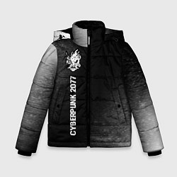 Куртка зимняя для мальчика Cyberpunk 2077 glitch на темном фоне: по-вертикали, цвет: 3D-черный